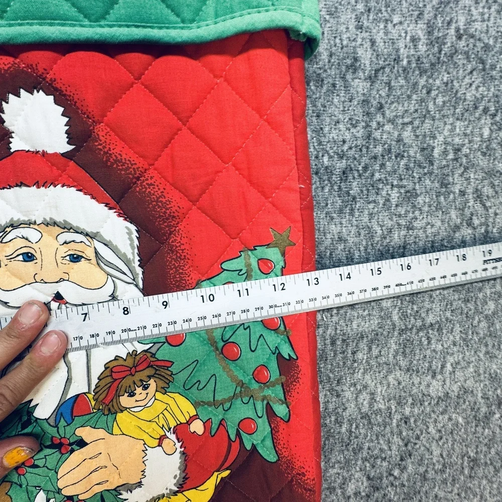 Vintage Quilted Santa Christmas Stocking Large 33